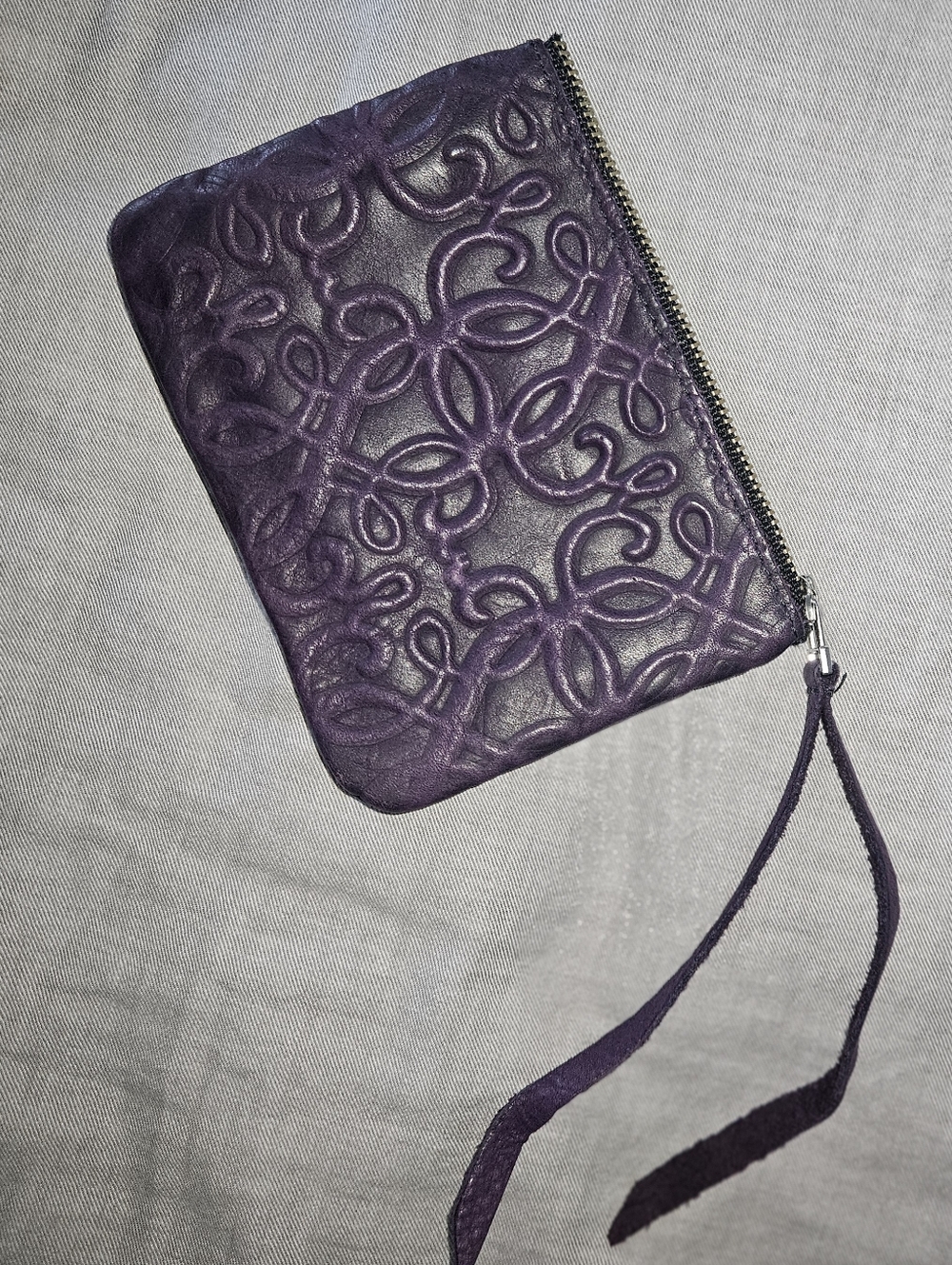 Alex and Ani Embossed Purple Wristlet Wallet